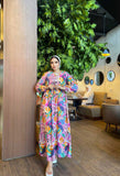 Linen abaya with long sleeves