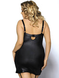 Plus Size Look Black Sexy Leather Dress