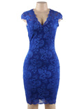 New Red & Blue Backless Formal Evening Dress With Golden Strap