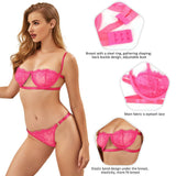 Custom High Quality Beautiful Lingerie Lace Bra Set With Steel ring