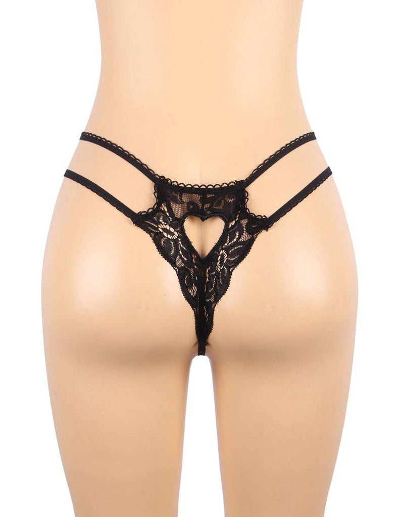 New Sexy three-piece sexy lingerie with deep V and peach heart garter