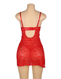 New Plus Size Red & Black Lace With Underwire Adjustable Straps Babydoll