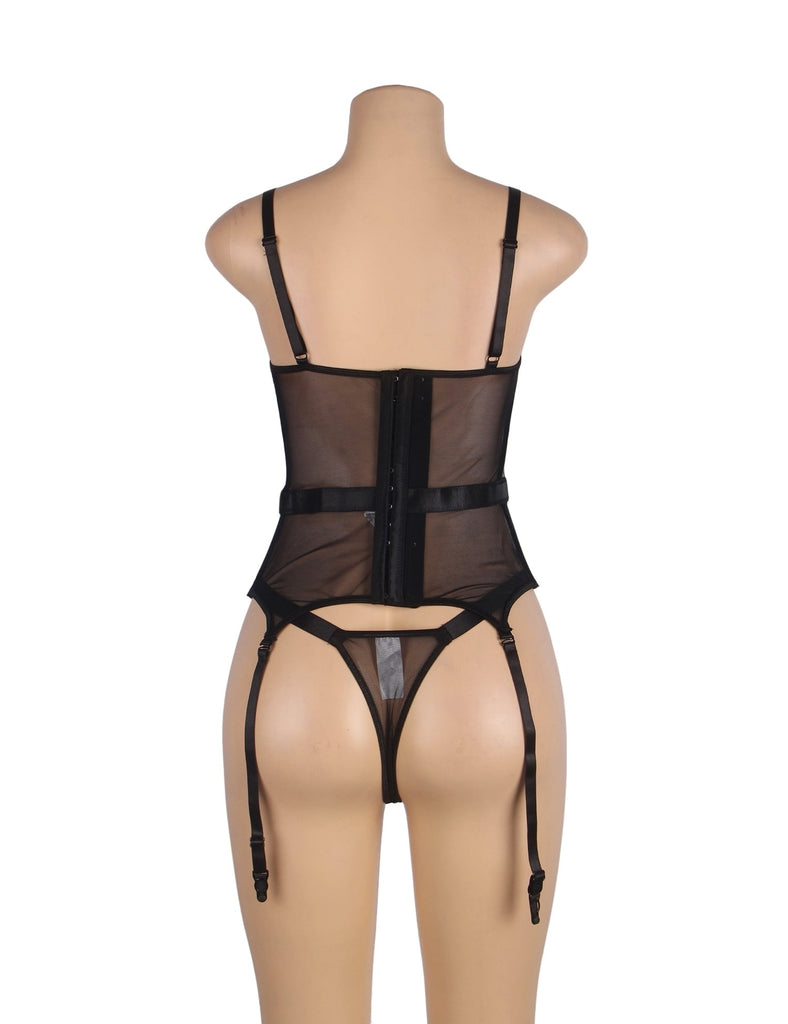 New Elegant Embroidery Garter Lingerie With Long Row Of Back Buckles