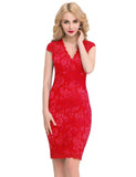 New Red & Blue Backless Formal Evening Dress With Golden Strap
