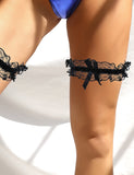 A Pair Of Sexy White Lace Bow Leg Rings