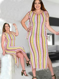 Color striped dance dress