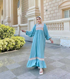 Linen abaya with wide sleeves