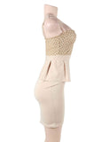 Fashion Gold Scallop Bodycon Mini Dress