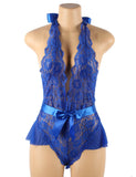 New Deep V Backless Exquisite Lace Teddy