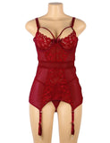 Black & Red Delicate lace Stitching Babydoll With Underwire