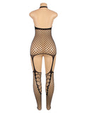 New Halter Sexy Neck Open Back Netted Bodystocking