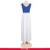 New Glamorous Sleeveless White Blue Maxi Dress