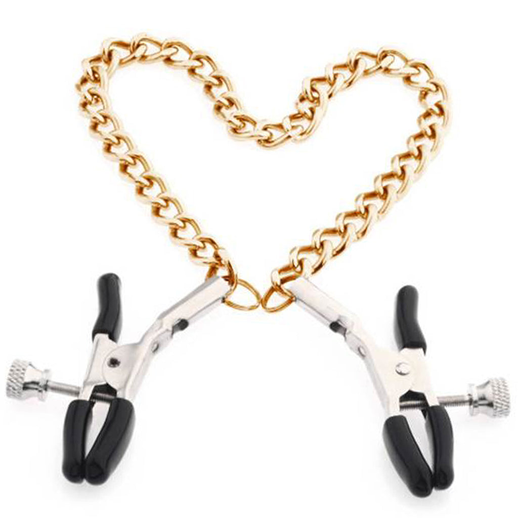 Gold & Silver Chain Nipple Clips Erotic Toy